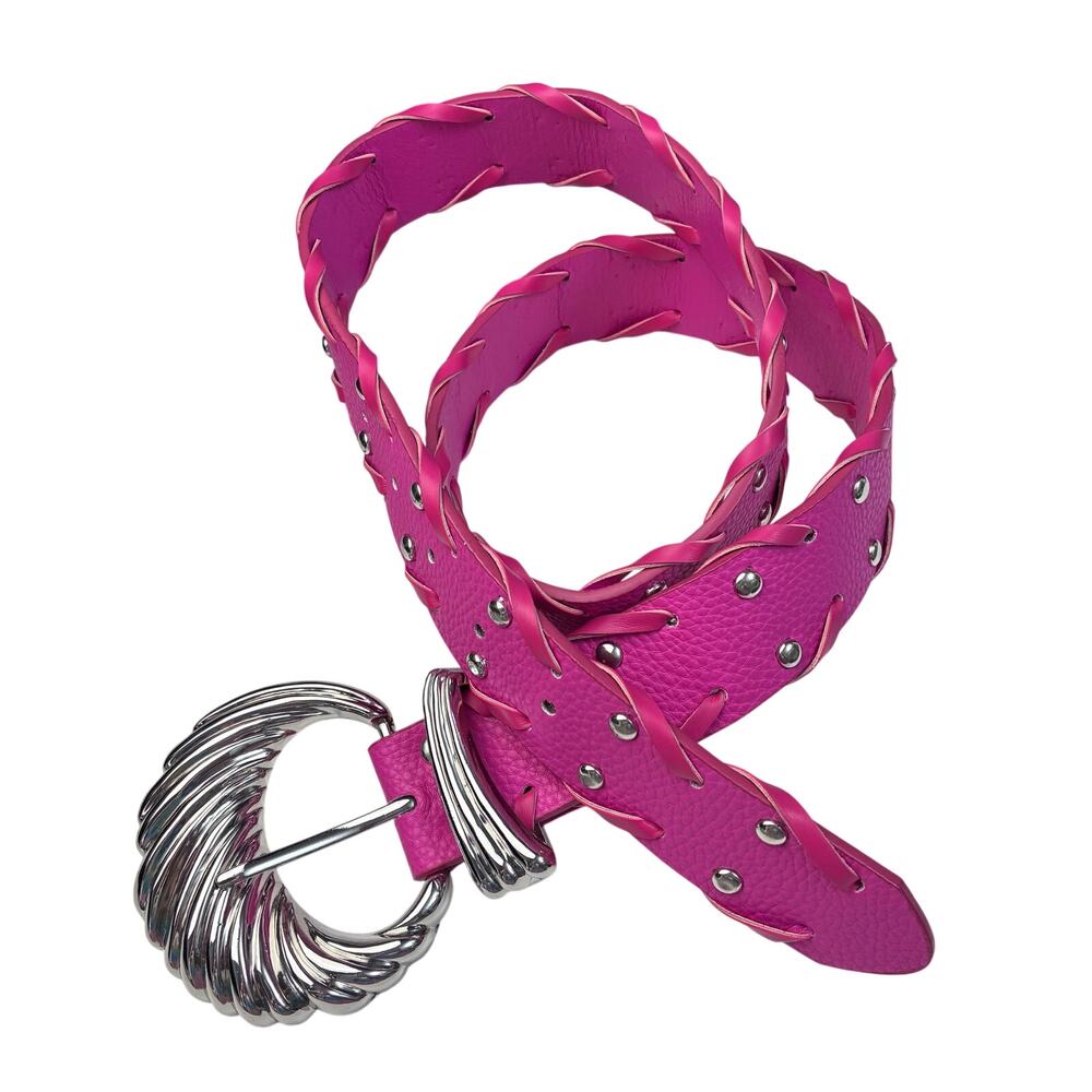 Venus Pink Glamour Belt Fashion Rodeo Women's M/L Barbie Pink Western SilverTone